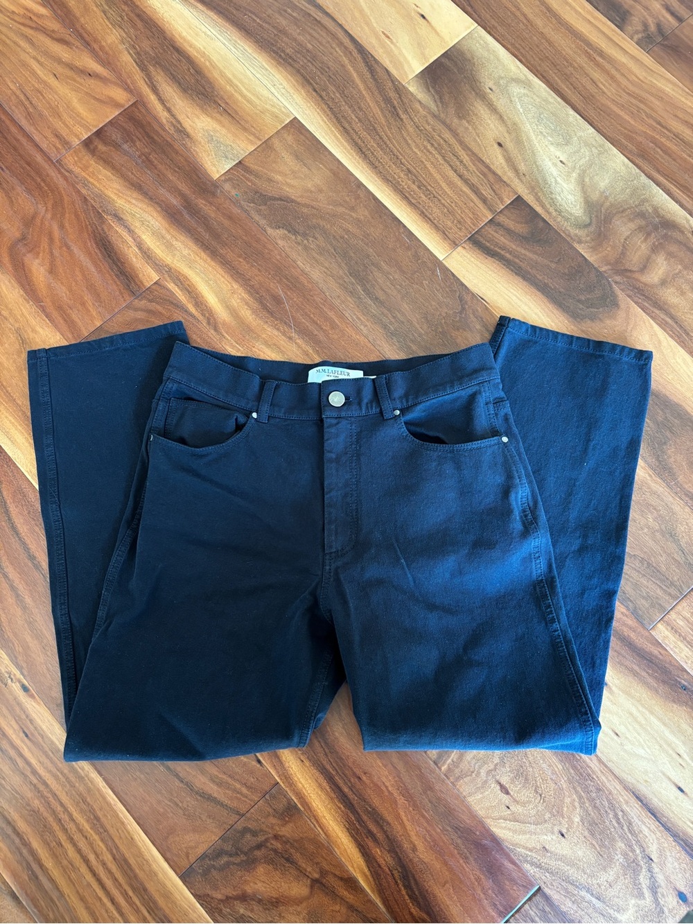 MM LaFleur Black/Dark Blue Straight Leg Work Pant Size 4